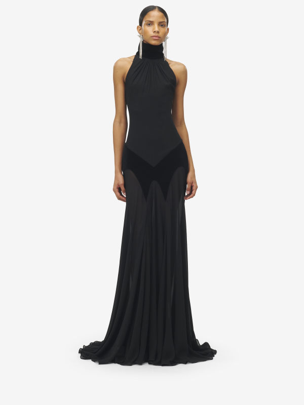 ALEXANDER MCQUEEN - Silk Georgette Evening Dress - Item 842905QBADS509